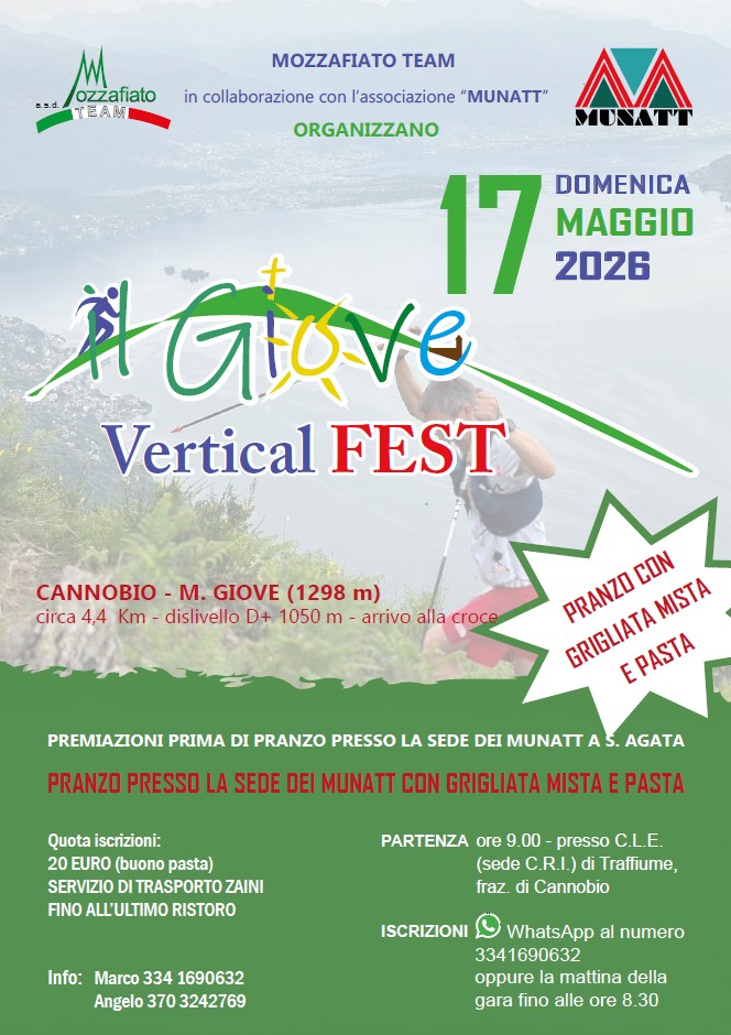 Volantino corsa Il Giove Vertical 2026